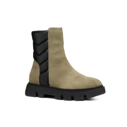 Geox Vilde Woman Ankle Boots in Musk Suede and Leatherette Material, Comfortable Cushioning Design, Active Style, Size 39, Fast Delivery, Easy Exchange