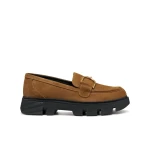 Vilde Woman Suede Loafers Mud Brown Chunky Sole Stylish Urban Design Women's Shoes Size 36 Comfortable Everyday Wear - Geox
