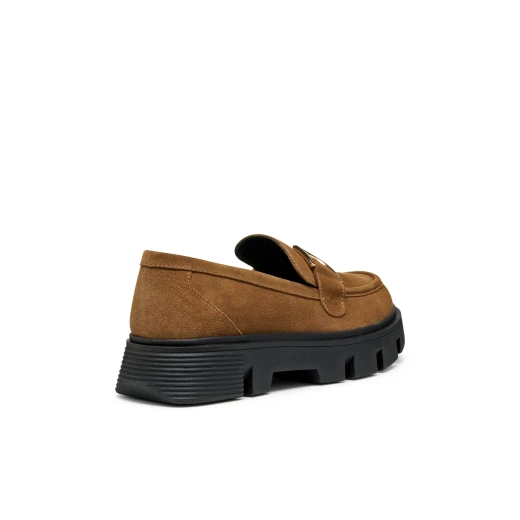 Vilde Woman Suede Loafers Mud Brown Chunky Sole Stylish Urban Design Women's Shoes Size 36 Comfortable Everyday Wear - Geox - Image 5