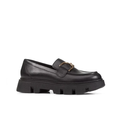 Geox Vilde Woman Loafers Black Plain Leather Urban Aesthetic Chunky Sole Size 36 Comfortable Stylish Everyday Wear Fast Delivery Easy Exchange - Geox - Image 17