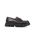 Geox Vilde Woman's Loafer Shoes Black Color 37 Size Chunky Sole Stylish Comfortable Leather Urban Aesthetic Modern Design Fast Delivery Easy Exchange at Stores - Geox