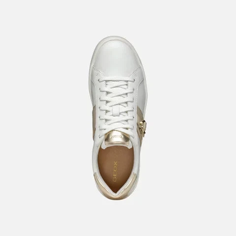 Geox Spherica ECUB-1 Woman's Sneakers White Nappa Leather Breathable Ultra Comfortable Cushioning Design Metal Detail Size 36 Casual Contemporary Style - Geox - Image 11