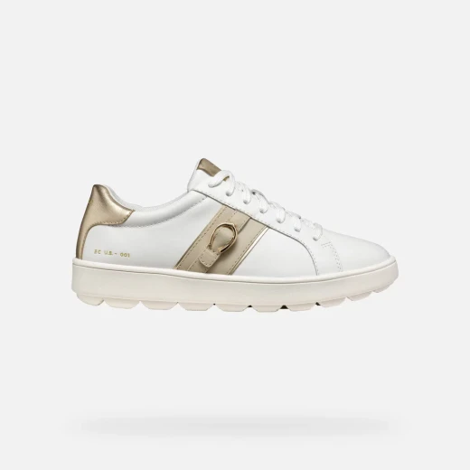 Geox Spherica ECUB-1 Woman's Sneakers White Nappa Leather Breathable Ultra Comfortable Cushioning Design Metal Detail Size 36 Casual Contemporary Style - Geox - Image 8