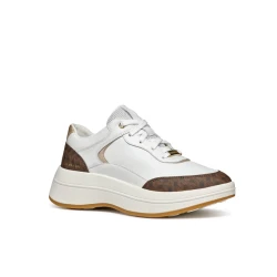 Geox Spherica ECUB-3 Woman's Sneakers White Nappa Leather Ultra Cushioning Sporty Casual Design Size 36 Breathable Lightweight Comfortable Fast Delivery Easy Exchange