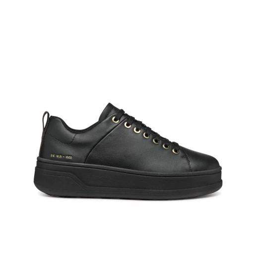 Geox Spherica ECUB-2 Woman's Sneakers: Black Nappa Leather, Ultra-Breathable, Flatform Sole, Sporty Chic Design, Sizes Available, Fast Delivery, Easy Exchange - Geox - Image 2
