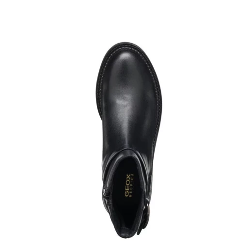 Geox Serilda Woman Ankle Boots Black Leather Size 37 Breathable Comfortable Design for City Wear Day and Night Easy Low Heel Classic Style Fast Delivery Exchangeable - Geox - Image 18