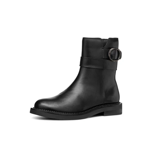 Geox Serilda Woman Ankle Boots Black Leather Size 37 Breathable Comfortable Design for City Wear Day and Night Easy Low Heel Classic Style Fast Delivery Exchangeable - Geox - Image 9