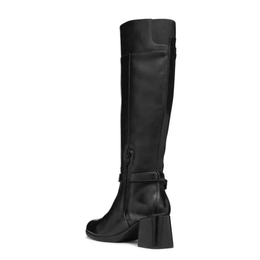 Geox Walk Pleasure 55 Knee High Boots Black Leather Woman's Size 38 Comfortable Mid Heel City Style D46XBD.00043.C9999 Easy Exchange and Fast Delivery - Geox - Image 5