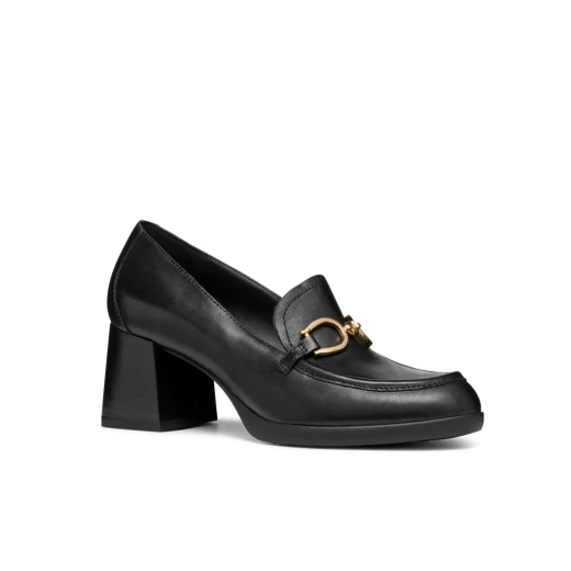 Geox Walk Pleasure 55 Women's Loafer Black Leather Shoes Size 37 EU Comfortable Mid Heel Classic Design Stylish City Outfit Fast Delivery Easy Exchange - Geox - Image 6