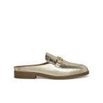 Geox CLORIDIE Woman Loafers 37 Gold Open Back Metallic Leather Breathable Comfortable Shoes For Women D46XGE.0008W.C2012 Perfect for Special Occasions - Cloridie