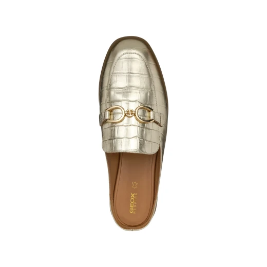 Geox CLORIDIE Woman Loafers 37 Gold Open Back Metallic Leather Breathable Comfortable Shoes For Women D46XGE.0008W.C2012 Perfect for Special Occasions - Cloridie - Image 8