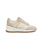 Desya Woman Sneakers Papyrus 41 Printed Leather Effect Suede Casual Shoes - Geox