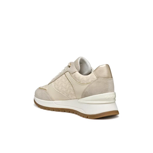 Desya Woman Sneakers Papyrus 41 Printed Leather Effect Suede Casual Shoes - Geox - Image 7