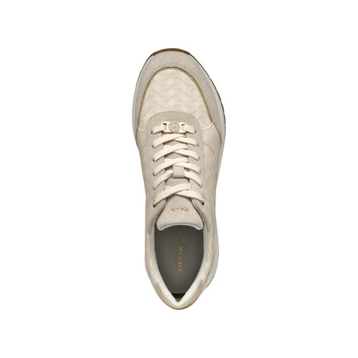 Desya Woman Sneakers Papyrus 41 Printed Leather Effect Suede Casual Shoes - Geox - Image 9