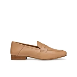 Geox Mantinea Woman's Loafer Beige Nappa Leather Square Toe Design Comfortable Breathable Slip On Formal Shoe Size 40 EU