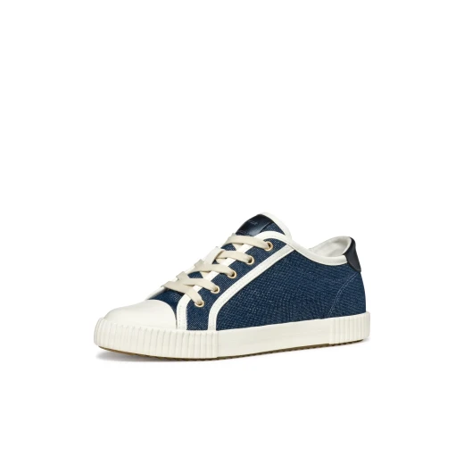 Blomiee Woman Sneakers Navy 36 Low Cut Breathable Shiny Fabric Leather Effect Stylish Sporty Design Casual Everyday Wear Comfort Footwear For Women Size 36 - Geox - Image 13