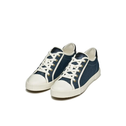 Blomiee Woman Sneakers Navy 36 Low Cut Breathable Shiny Fabric Leather Effect Stylish Sporty Design Casual Everyday Wear Comfort Footwear For Women Size 36 - Geox - Image 8