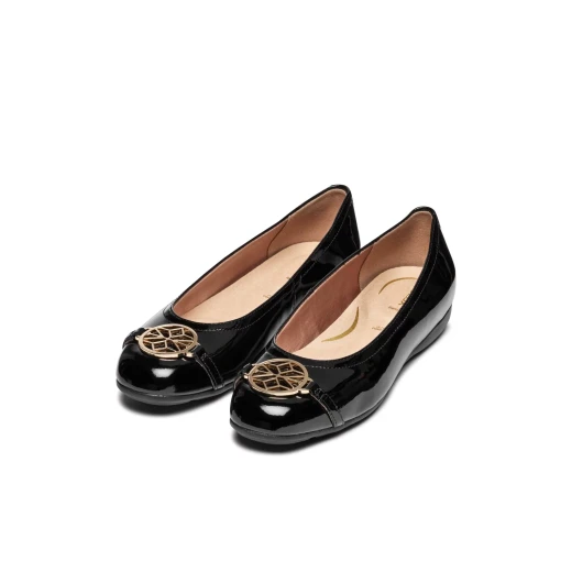 Annytah Woman Black Patent Leather Ballet Flats Size 36 Stylish City Shoes for Women Perfect for Office and Evening Wear Comfortable Design ITEM CODE D557NB 00066 C9999 - Geox - Image 7