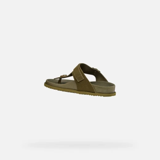 SANDYBETT Woman's Sage Green Suede Thong Sandals Size 41, Breathable and Comfortable Everyday Wear, Featuring a Mellow Mood and Contemporary Cool Design - Geox - Image 3