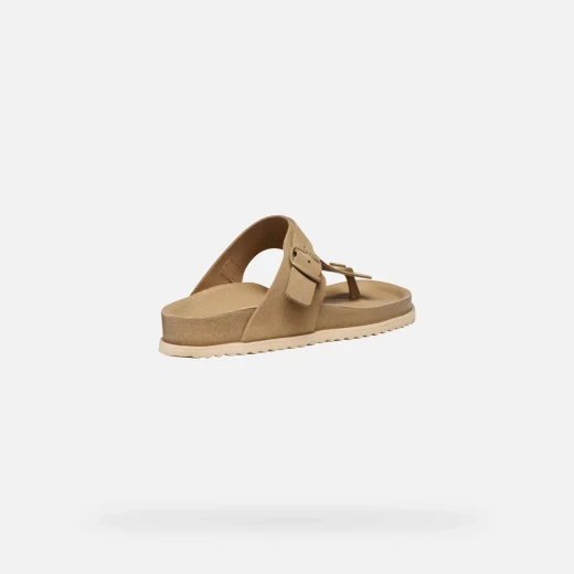 Sandybett Woman Suede Thong Sandals Light Taupe Color Comfortable Breathable Design Everyday Wear Size 36 - Geox - Image 13