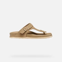 Sandybett Woman Suede Thong Sandals Light Taupe Color Comfortable Breathable Design Everyday Wear Size 36