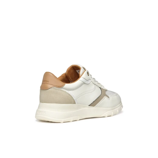 ALLENIEE Woman's Low Cut Sneakers Off White, Sporty and Versatile Design, Breathable Fabric, Leather Effect Material, Casual Everyday Shoes Size 40 - Geox - Image 4