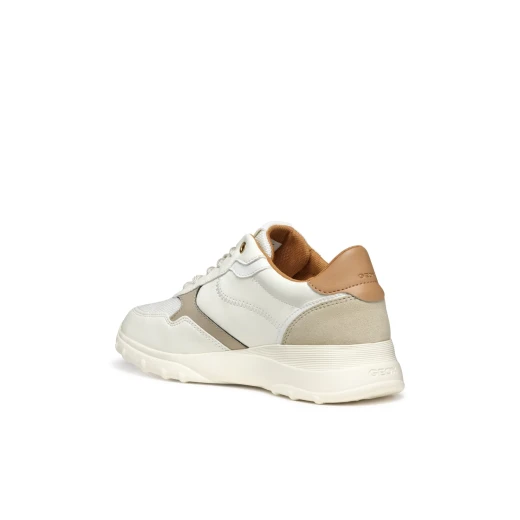 Alleniee Women's Low Cut Sneakers Off White Fabric Leather Effect Sporty Casual Shoes Size 41 Breathable Comfortable for Everyday Outfits - Alleniee - Image 5