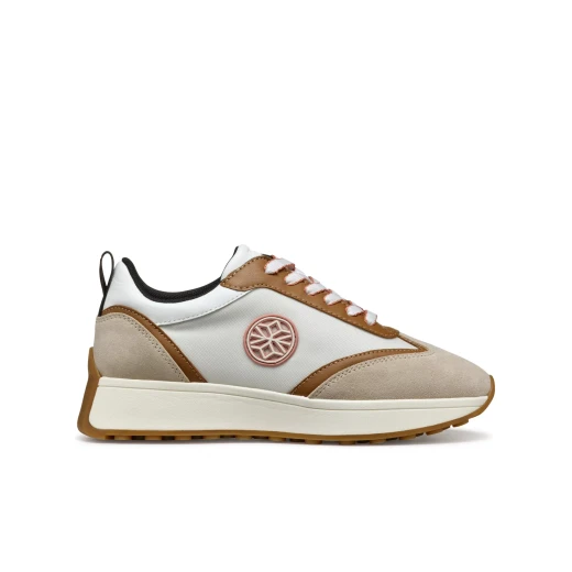 Amabel Woman Light Taupe Suede and Nylon Sneakers 36 Modern Breathable Comfort Casual Active Design Statement Shoes Featuring Textured Uppers for Everyday Wear - Geox - Image 2