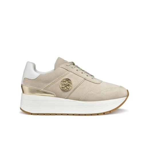 Nekency Woman Casual Sneakers Taupe 41 Breathable Wedge Shoes - Geox - Image 2