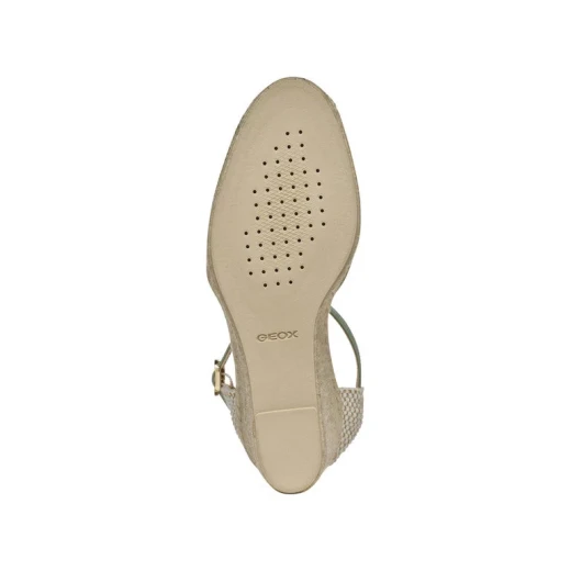 Geox Gelsa Low Woman's Breathable Espadrille Sandal with Ankle Strap, Jute Wedge, and Raffia Detailing in Mint Color, Size 38 for Summer Casual Styling - Geox - Image 10