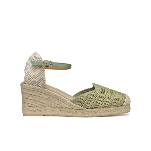 Geox Gelsa Low Woman's Breathable Espadrille Sandal with Ankle Strap, Jute Wedge, and Raffia Detailing in Mint Color, Size 38 for Summer Casual Styling - Geox - Image 11