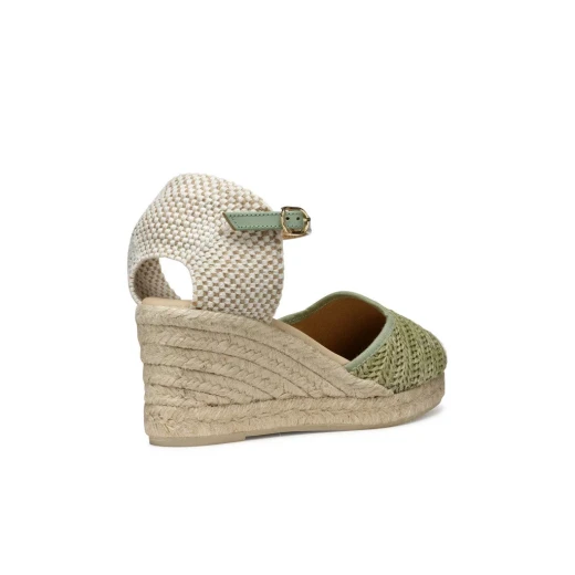 Geox Gelsa Low Woman's Breathable Espadrille Sandal with Ankle Strap, Jute Wedge, and Raffia Detailing in Mint Color, Size 38 for Summer Casual Styling - Geox - Image 7