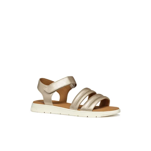 Dandra Woman Sandal Light Gold 39 Pearlescent Leather Effect Upper Lightweight Breathable Casual Summer Footwear Modern Design Comfort Outsole D55NNC.000NF.C2012 - Geox - Image 12