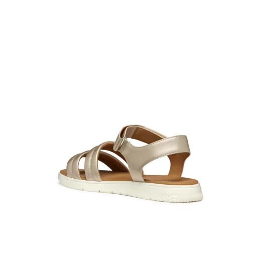 Dandra Woman's Light Gold 38 Sandal: Modern, Comfortable, and Stylish Pearlescent Leather Effect Upper with Breathable Design for Warm Weather Casual Looks. Lightweight Outsole. - Dandra - Image 13