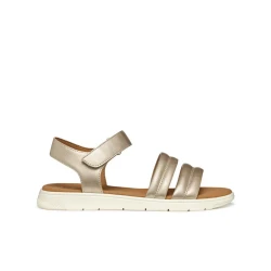 Dandra Woman Sandal Light Gold 39 Pearlescent Leather Effect Upper Lightweight Breathable Casual Summer Footwear Modern Design Comfort Outsole D55NNC.000NF.C2012