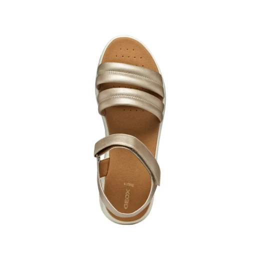 Dandra Woman Sandal Light Gold 39 Pearlescent Leather Effect Upper Lightweight Breathable Casual Summer Footwear Modern Design Comfort Outsole D55NNC.000NF.C2012 - Geox - Image 9