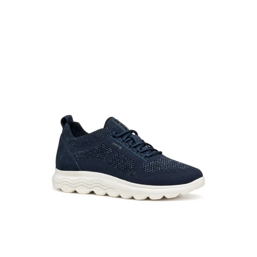 Geox Spherica Woman Navy Sneakers, Size 40, Stylish Low Cut Design, Crafted from Sustainable Suede and Recycled PET Yarn, Ensures Comfort and Cushioning for Active Chic Look - Geox - Image 12