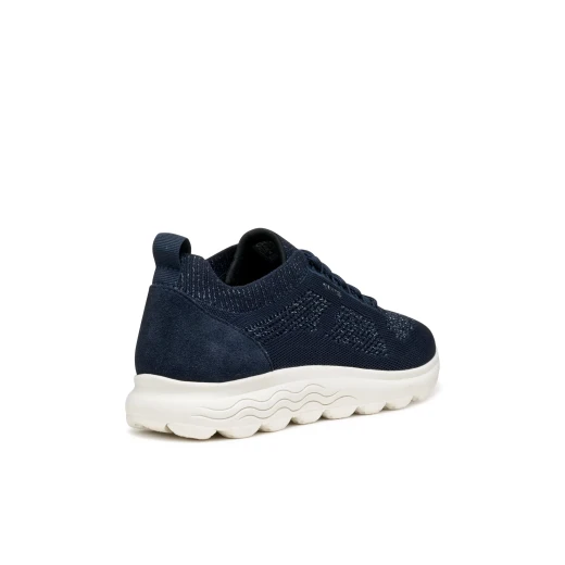Geox Spherica Woman Navy Sneakers, Size 40, Stylish Low Cut Design, Crafted from Sustainable Suede and Recycled PET Yarn, Ensures Comfort and Cushioning for Active Chic Look - Geox - Image 6