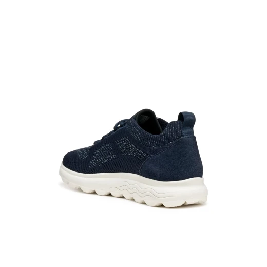 Geox Spherica Woman Sneaker Navy Blue Suede 36 Lightweight Breathable Cushioned Recycled PET Bottles Upper Stylish Modern City Design Comfort Enhanced - Geox - Image 7