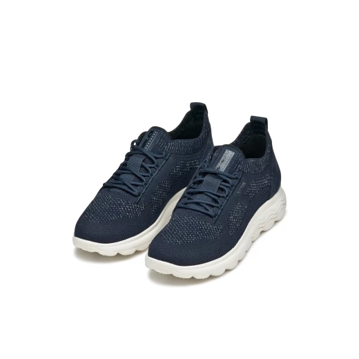 Geox Spherica Woman Navy Sneakers, Size 40, Stylish Low Cut Design, Crafted from Sustainable Suede and Recycled PET Yarn, Ensures Comfort and Cushioning for Active Chic Look - Geox - Image 8