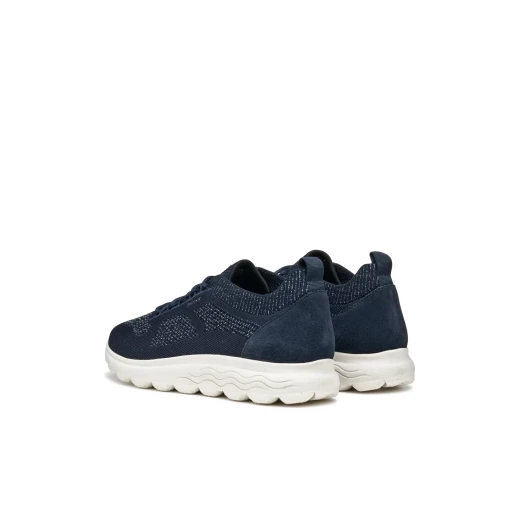 Geox Spherica Woman Navy Sneakers, Size 40, Stylish Low Cut Design, Crafted from Sustainable Suede and Recycled PET Yarn, Ensures Comfort and Cushioning for Active Chic Look - Geox - Image 9