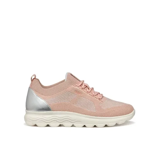 حذاء رياضي نسائي Geox Spherica Nude مقاس 36 حذاء رياضي منخفض الساق للنساء مصنوع من زجاجات PET معاد تدويرها ومادة جلدية معدنية توفر الراحة والأناقة العصرية - جيوكس - Image 8
