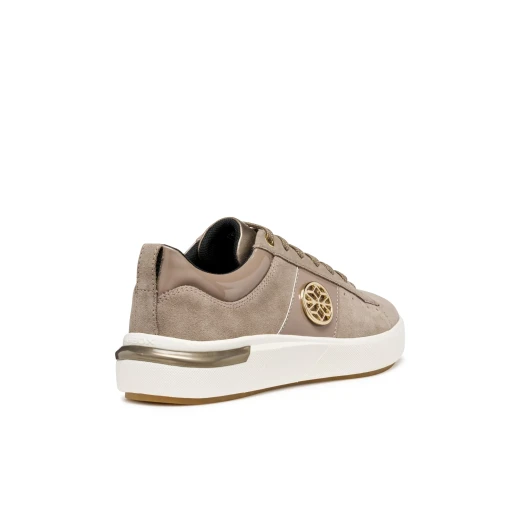 Geox Dalyla Woman Sneaker Taupe Suede Breathable Casual Shoes for Women with Patent Detailing. Perfect for Everyday Wear. Size 41. - Geox - Image 5