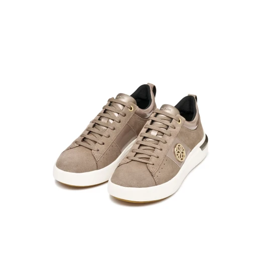 Geox Dalyla Woman Taupe Suede Sneakers with Patent Detailing Breathable Comfort City Lifestyle Shoes Size 36 Everyday Wear - Geox - Image 7