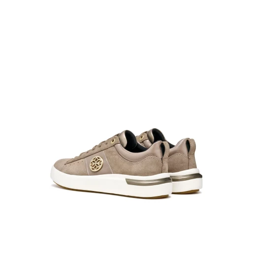 Geox Dalyla Woman Taupe Suede Sneakers with Patent Detailing Breathable Comfort City Lifestyle Shoes Size 36 Everyday Wear - Geox - Image 8
