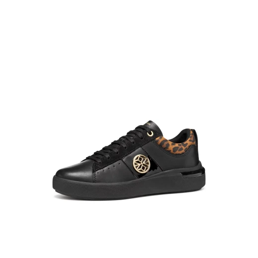 Dalyla Woman Casual Sporty Sneakers Black Nappa Patent Detailing Size 40 Comfortable Everyday Style Women's Footwear Perfect for Busy Days Sporty Look ITEM CODE D55QFA 08502 C9999 - Geox - Image 4