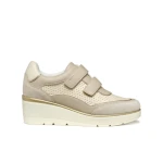 Ilde Woman Papyrus Sneakers Breathable Wedge Adjustable Closure 39 - Geox