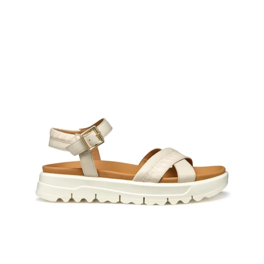 Xand 2.1S Woman Papyrus Lightweight Platform Sandals Comfortable Breathable Nappa Leather Printed Material Everyday City Design Size 37 Perfect for Casual Styling in Hot Weather - Geox - Image 3