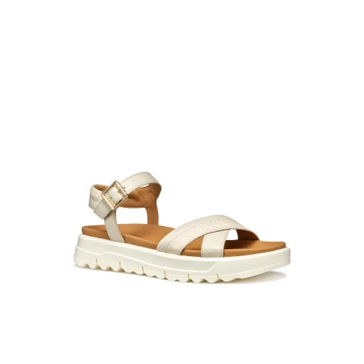 Xand 2.1S Woman Papyrus Lightweight Platform Sandals Comfortable Breathable Nappa Leather Printed Material Everyday City Design Size 37 Perfect for Casual Styling in Hot Weather - Geox - Image 4