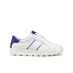 Geox Spherica ECUB-1 Woman's Sneaker White 36, Modern Breathable Comfort with Metallic Leather Accents, Active Chic Style - Geox